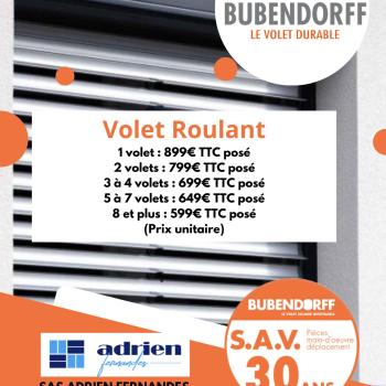 Offre EXCEPTIONNELLE sur les Volets Roulants 